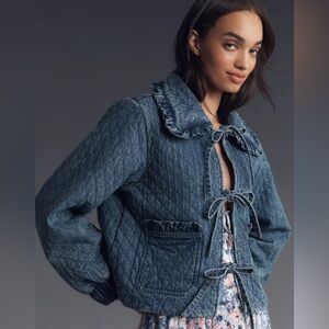 Avec Les Filles Blue Quilted Jacket